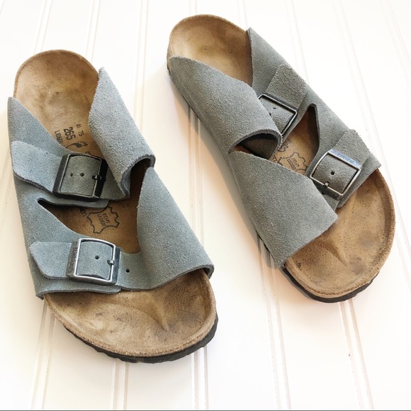 grey suede birkenstocks